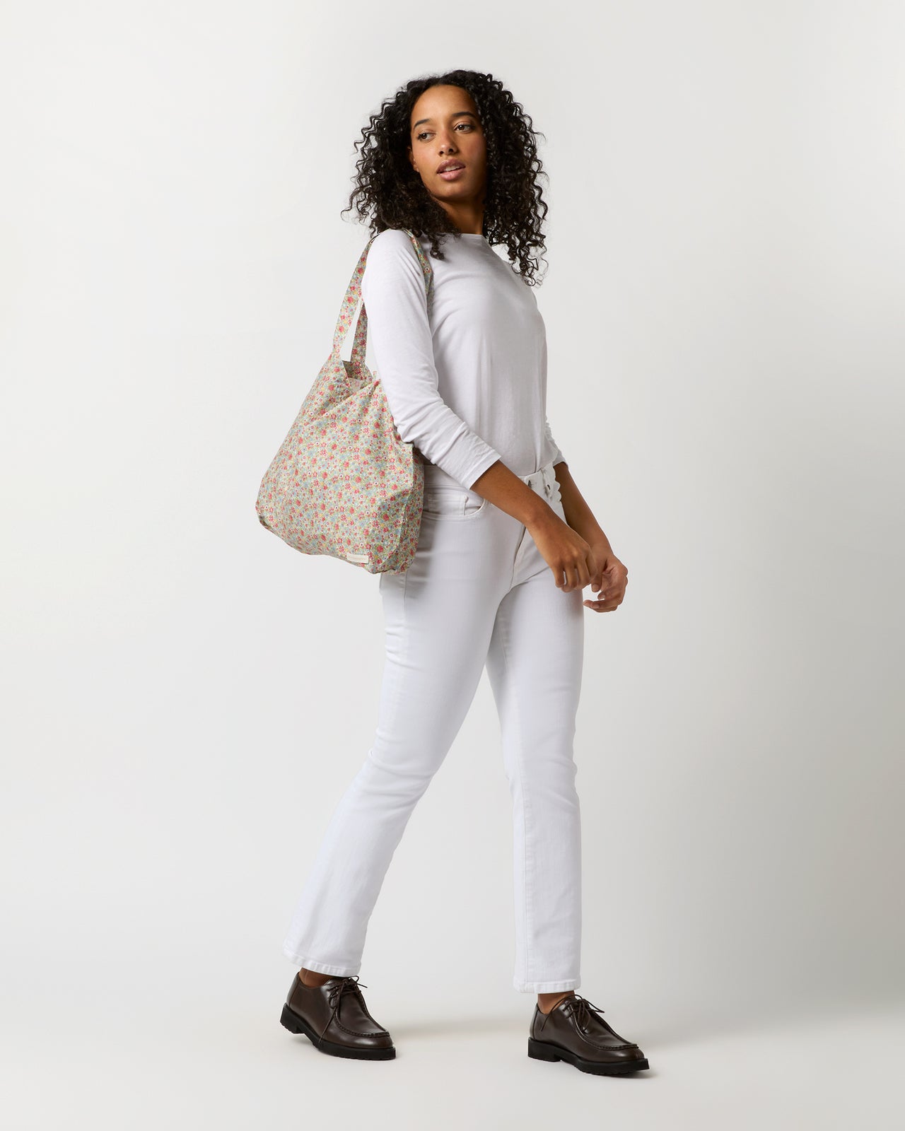 Reusable Tote Bag in Red Multi Amelie Small Liberty Fabric