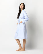 Load image into Gallery viewer, Darcey Robe in Pale Blue Hairline Stripe Cotton
