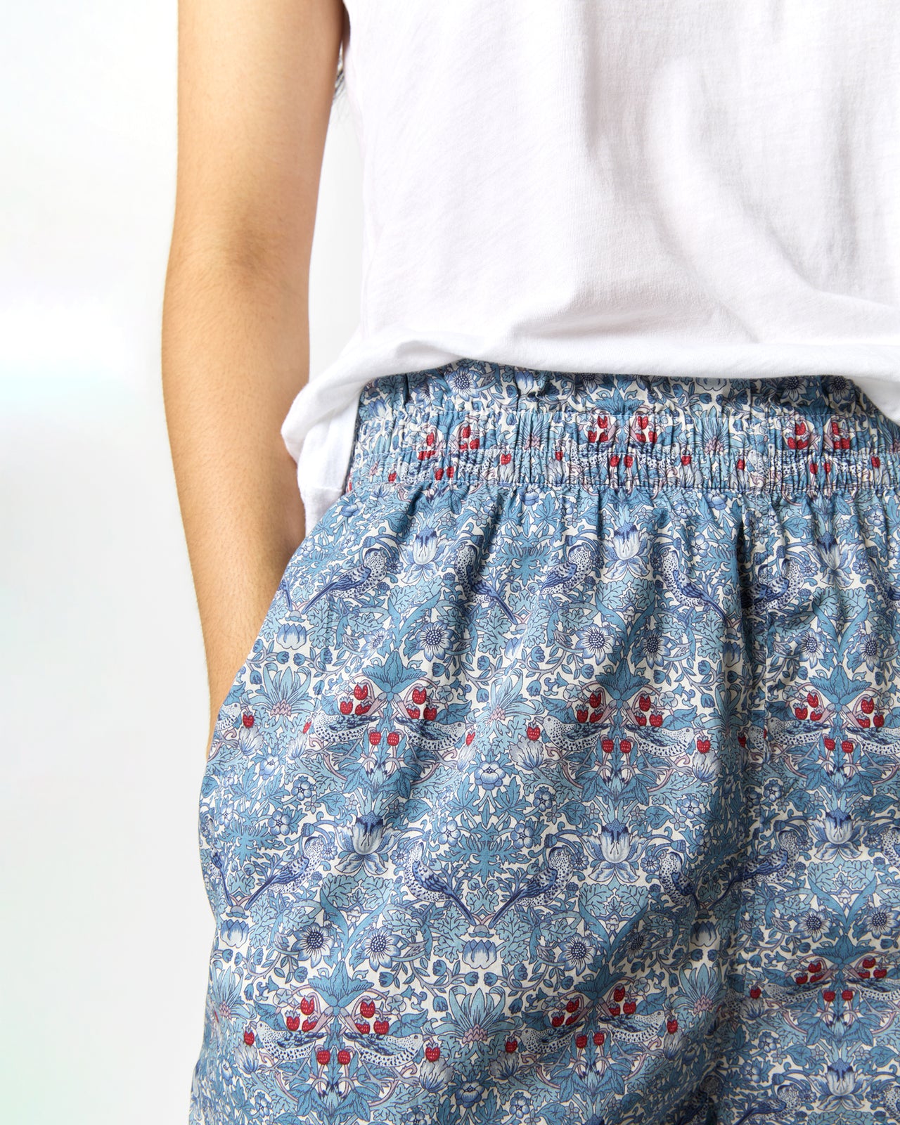 Pajama Pant in Blue Multi Strawberry Thief Liberty Fabric