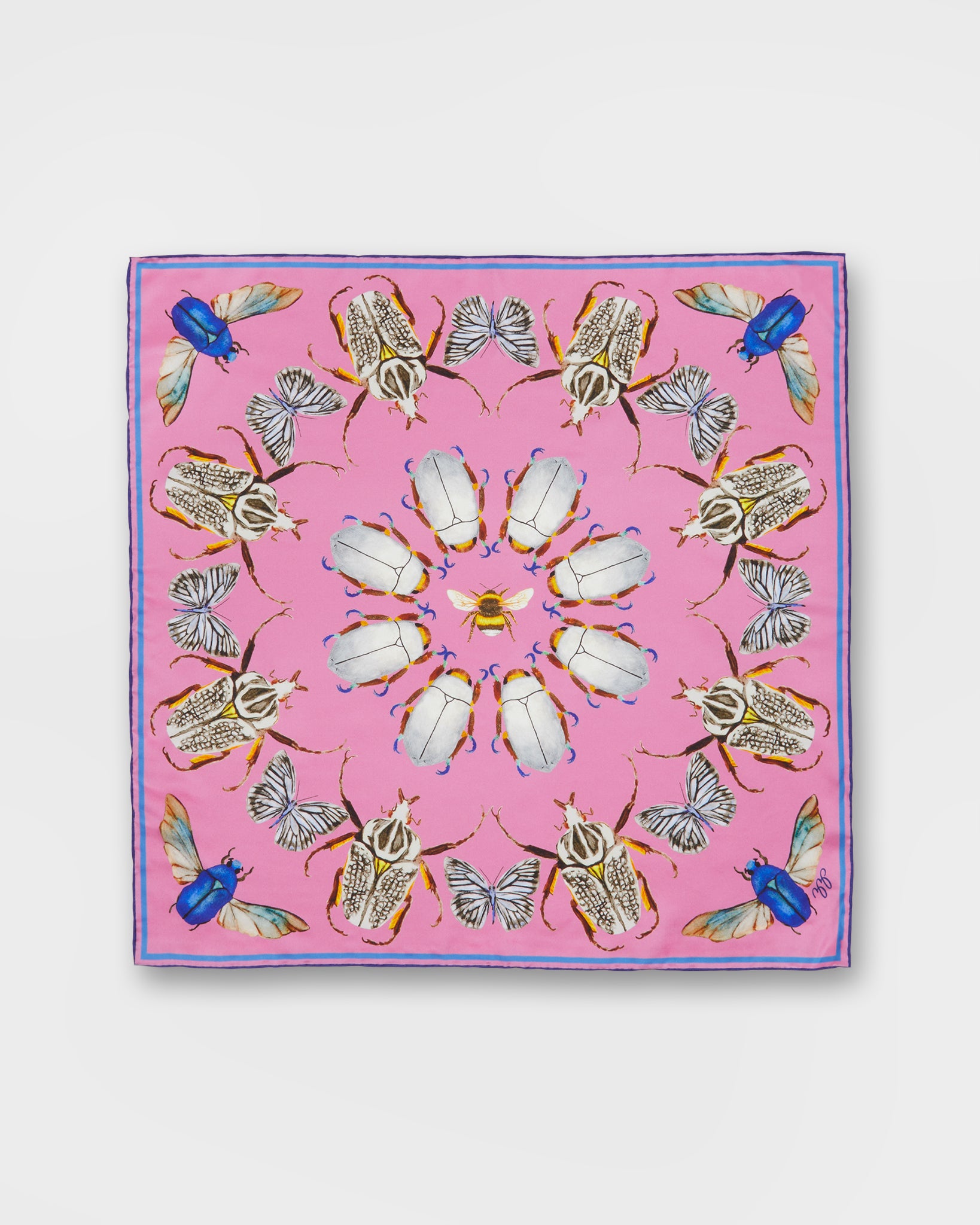 Bugs Square Scarf in Key West Pink