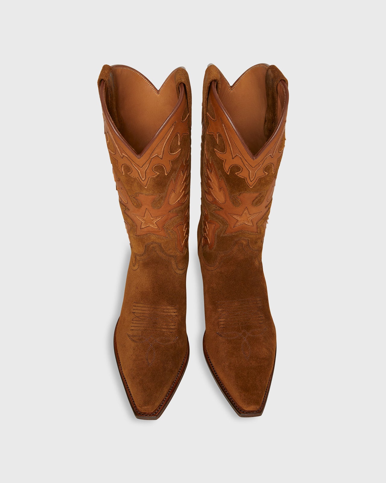Tammy Cowboy Boot in Light Brown Suede