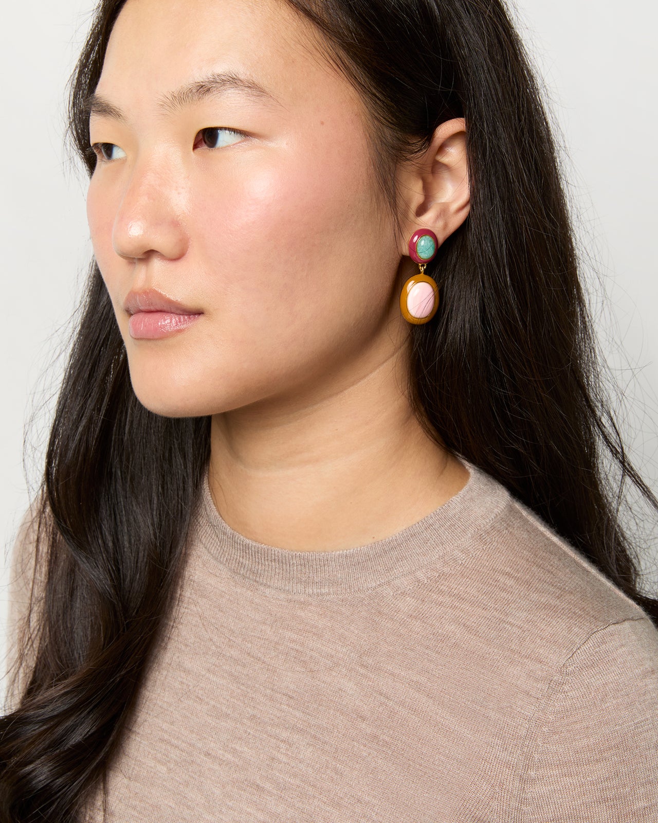 Papaya Earrings in Pink Conch
