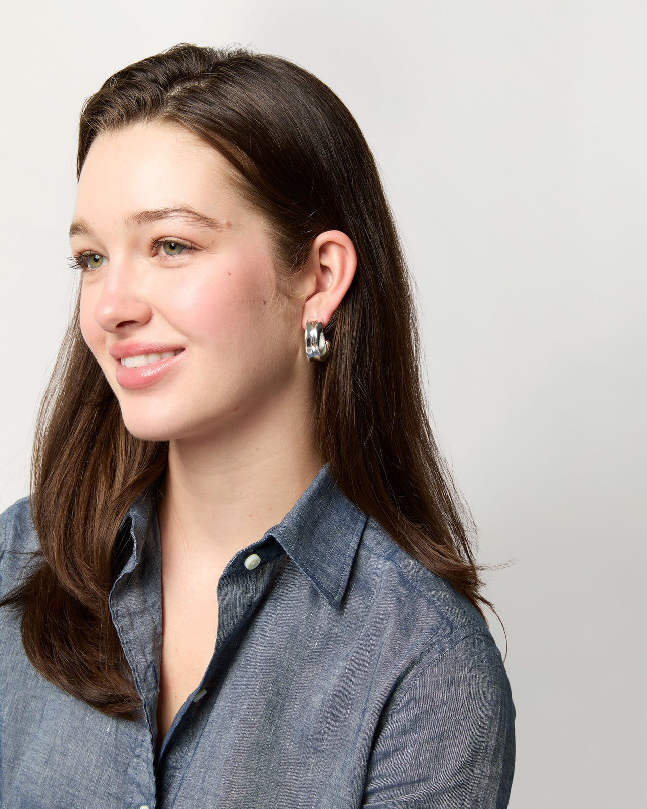 Onda Hoop Earrings in Silver