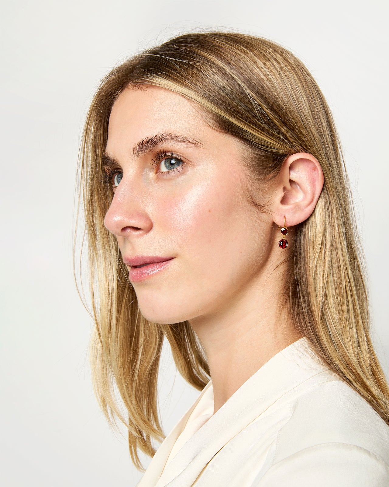 Extra Small Incandescence Hook Earrings in Garnet