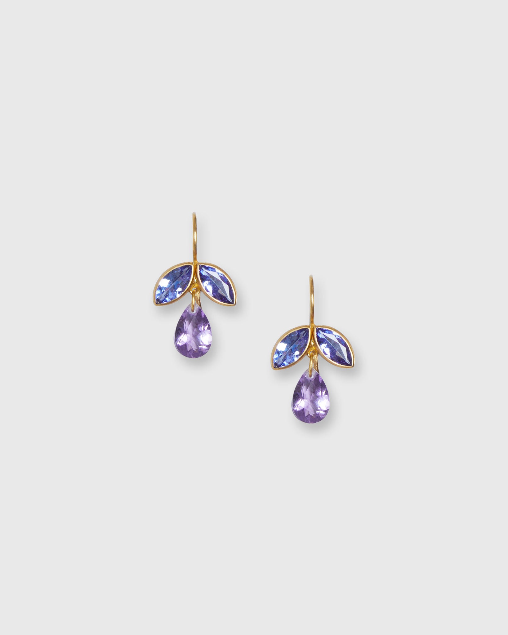 Pear Earrings in Amethyst/Tanzanite