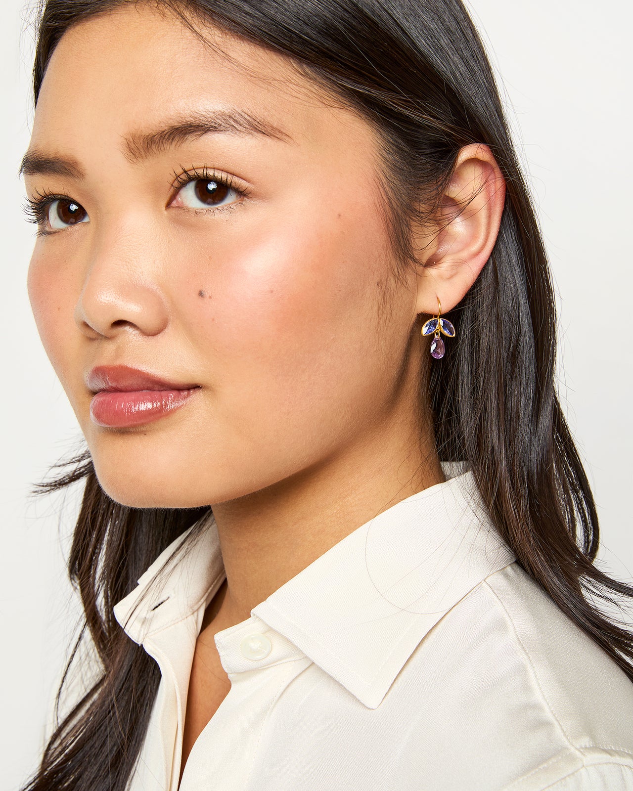 Pear Earrings in Amethyst/Tanzanite