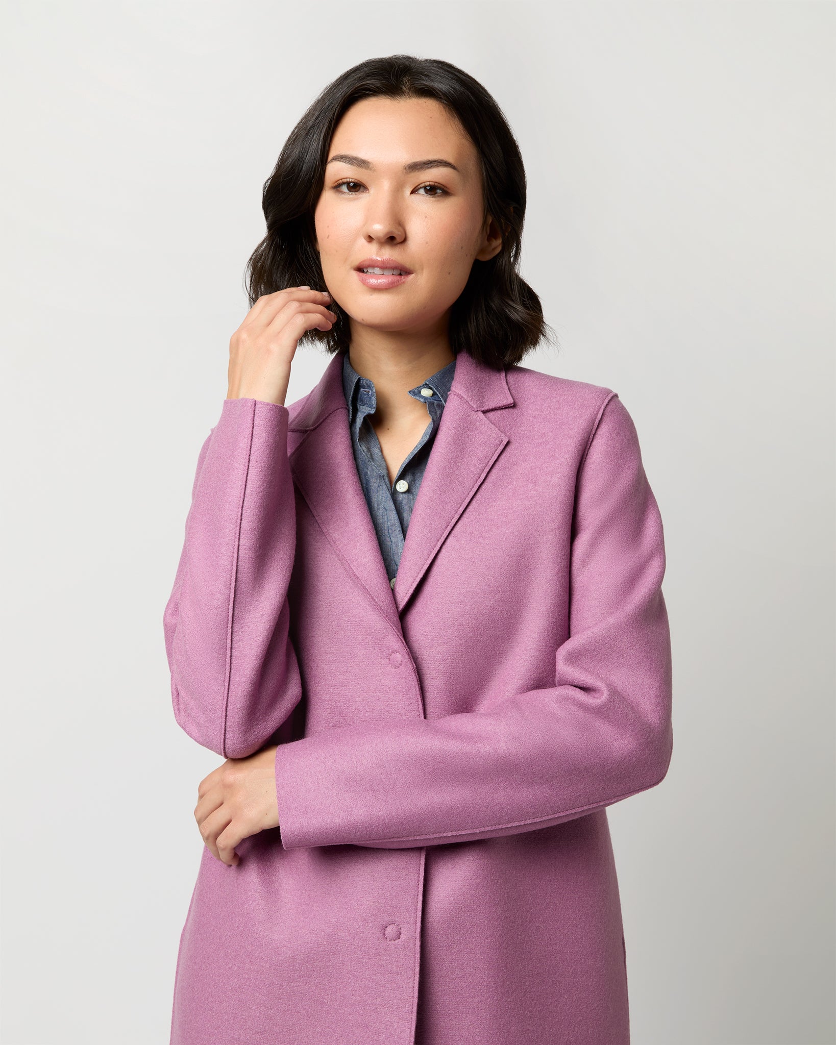 Cocoon Coat in Mulberry