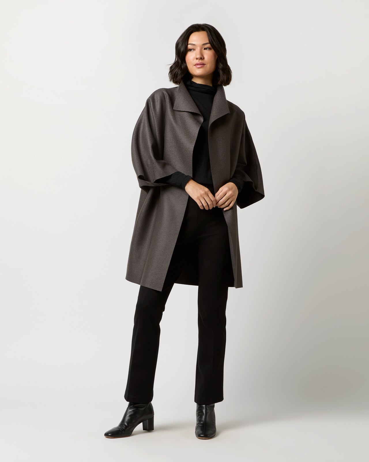 Kimono Coat in Graphite | Shop Ann Mashburn
