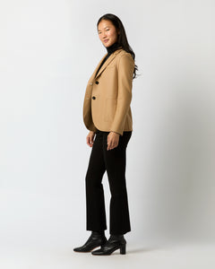 Stand Up Collar Blazer in Beige