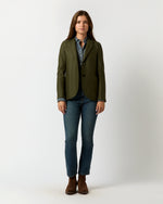 Load image into Gallery viewer, Stand Up Collar Blazer in Hunting Green
