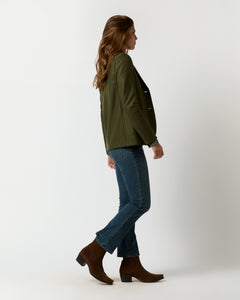 Stand Up Collar Blazer in Hunting Green