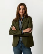 Load image into Gallery viewer, Stand Up Collar Blazer in Hunting Green
