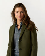 Load image into Gallery viewer, Stand Up Collar Blazer in Hunting Green
