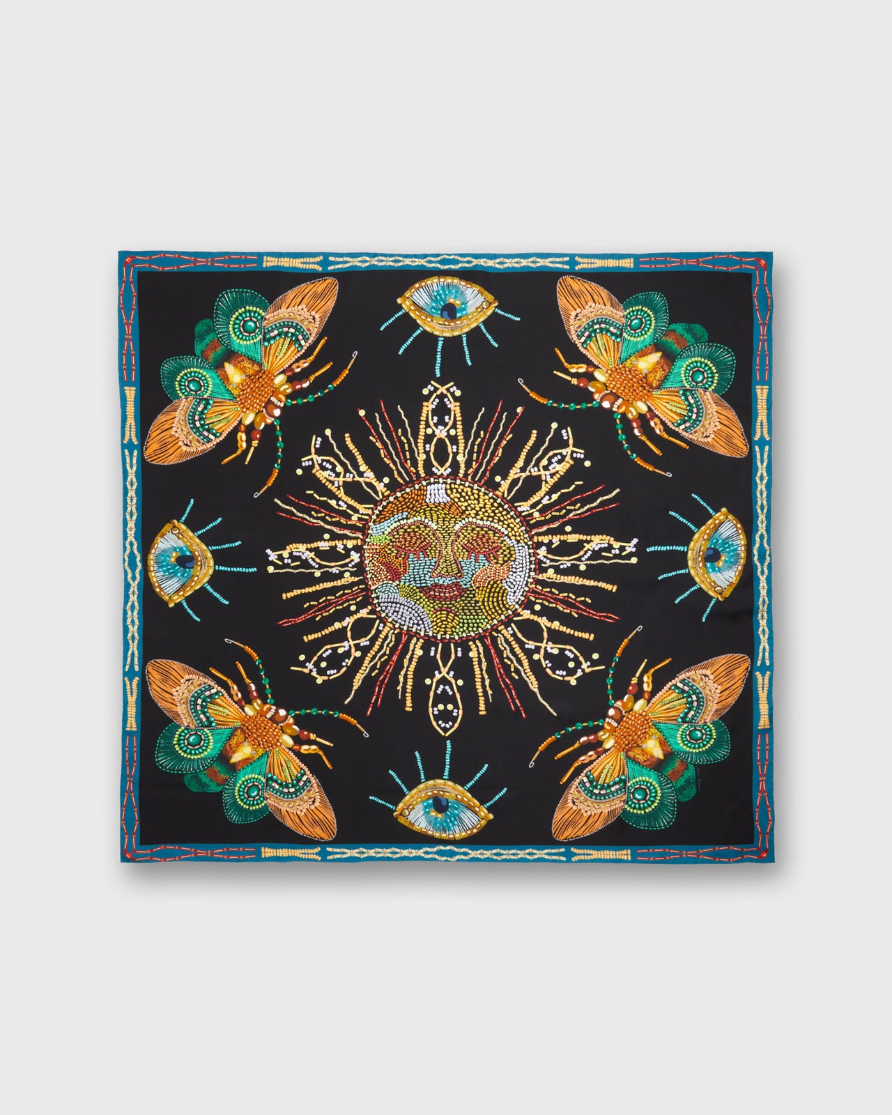 Square Scarf in Black Celestial