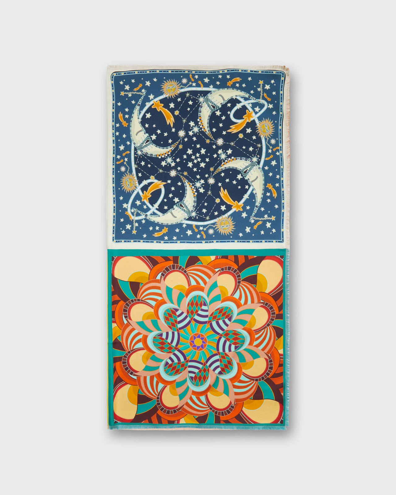 Reversible Four Square Scarf in Multi Print