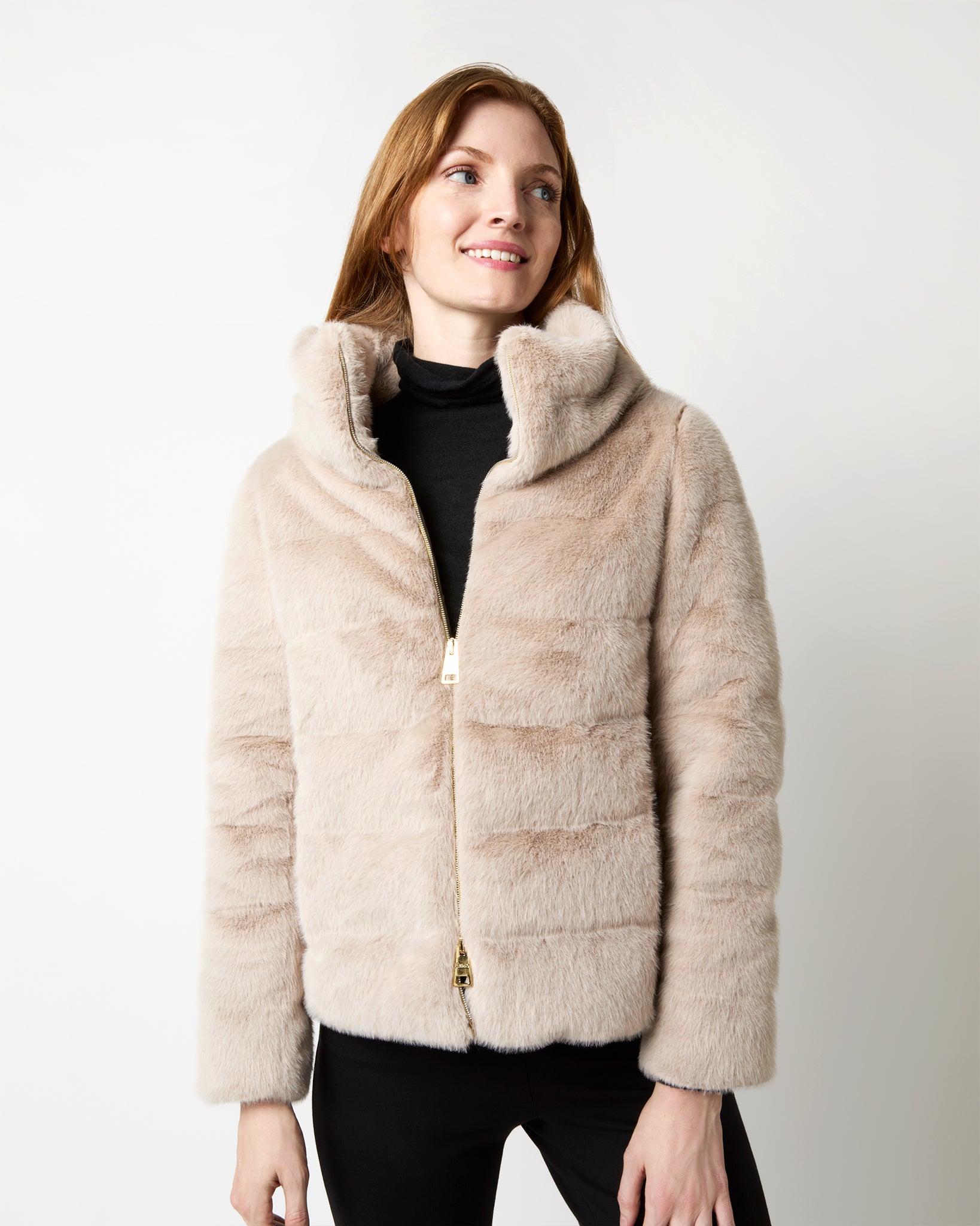 Faux Fur Teddy Jacket in Chantilly Shop Ann Mashburn