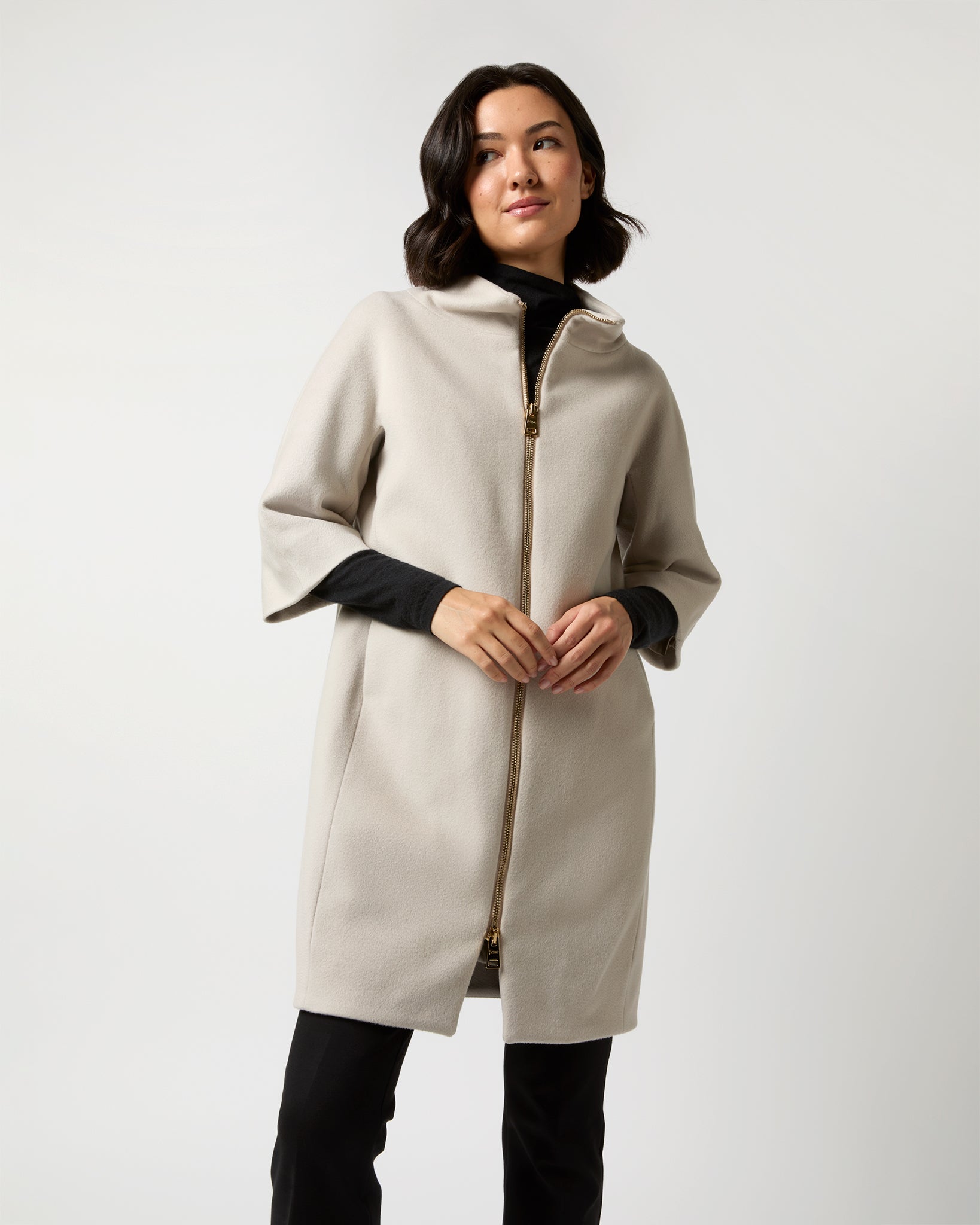 Hooded cocoon coat best sale