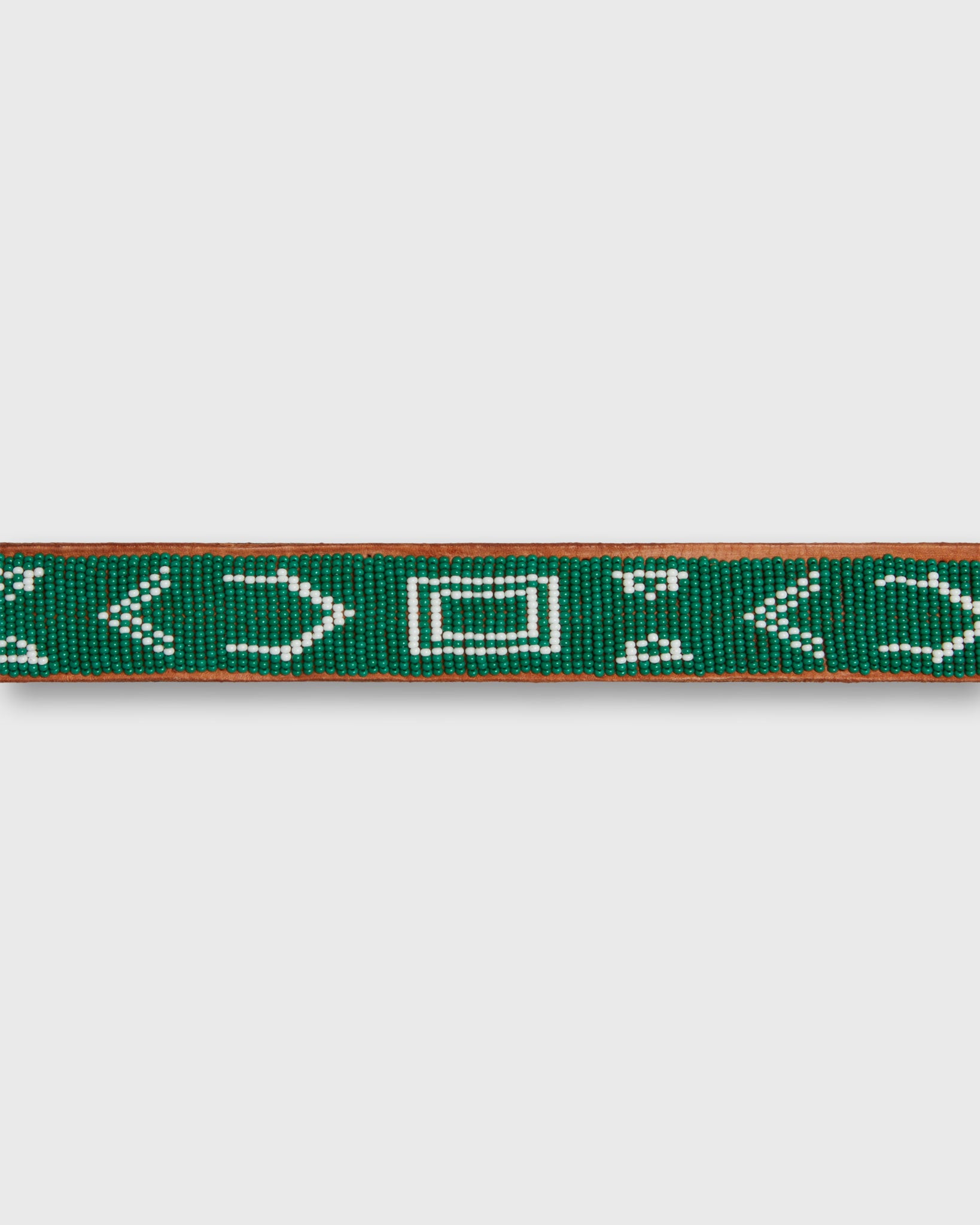 1.25" African Beaded Belt in Green Village