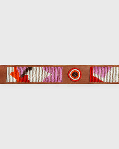 1.25" African Beaded Belt in Pink/Red Toto