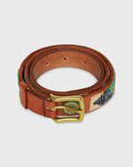 Load image into Gallery viewer, 1.25&quot; African Beaded Belt in Green/Tan Toto
