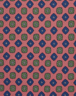 Load image into Gallery viewer, Silk Print Tie in Coral/Blue/Green Foulard
