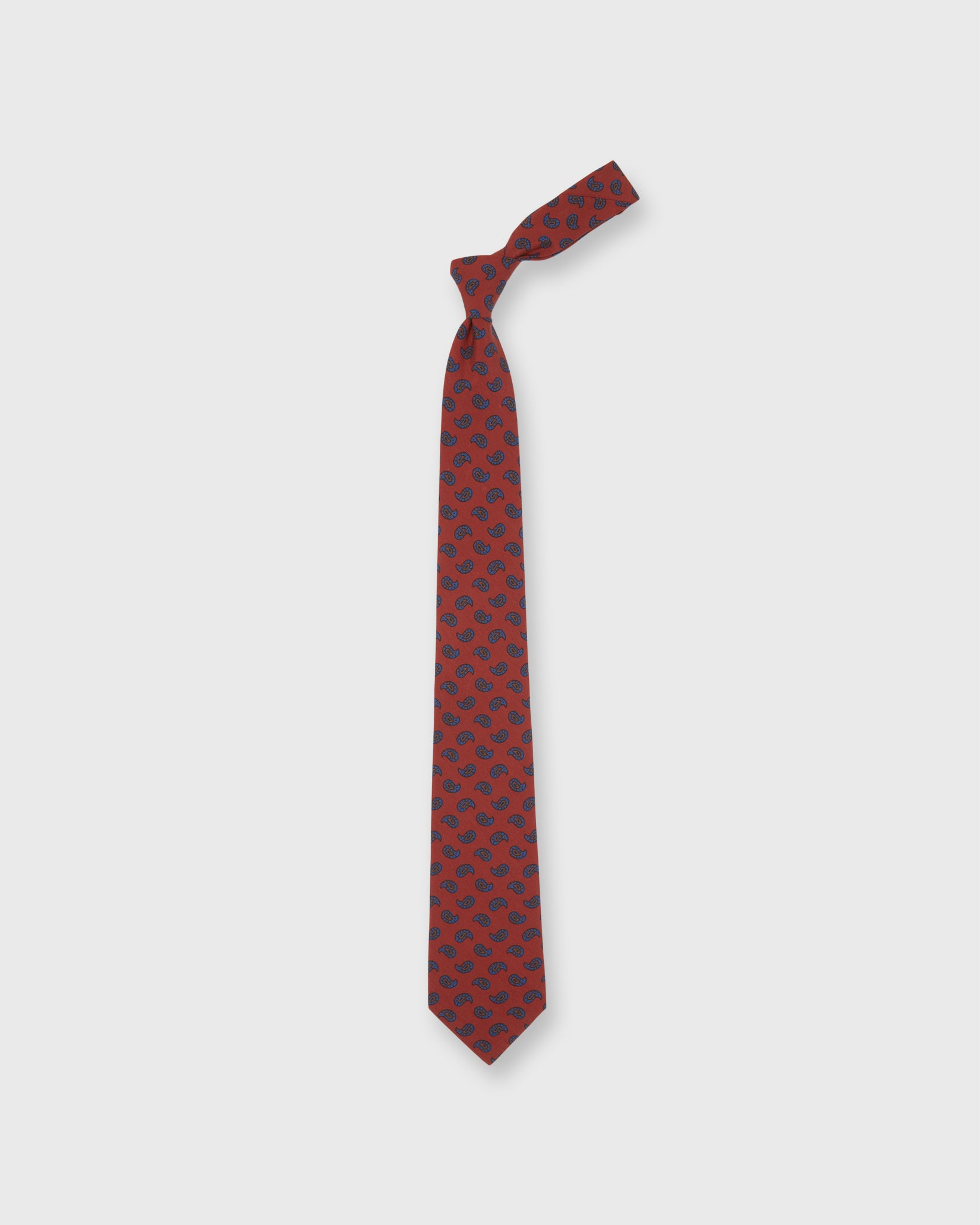 Silk Print Tie in Red/Blue/Green Paisley