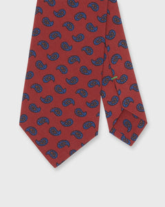 Silk Print Tie in Red/Blue/Green Paisley