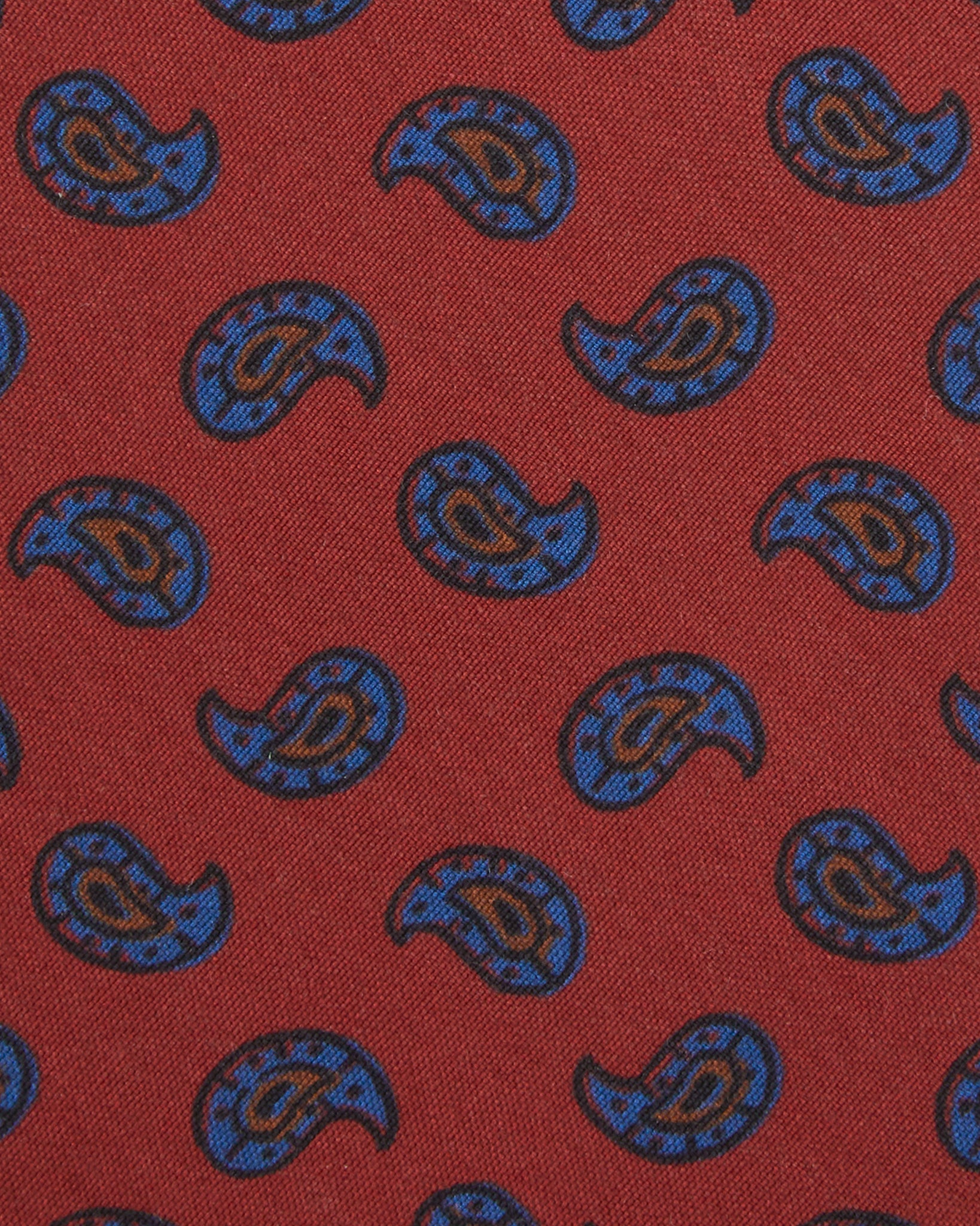 Silk Print Tie in Red/Blue/Green Paisley