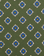 Load image into Gallery viewer, Silk Print Tie in Green/Blue/Butter Flower
