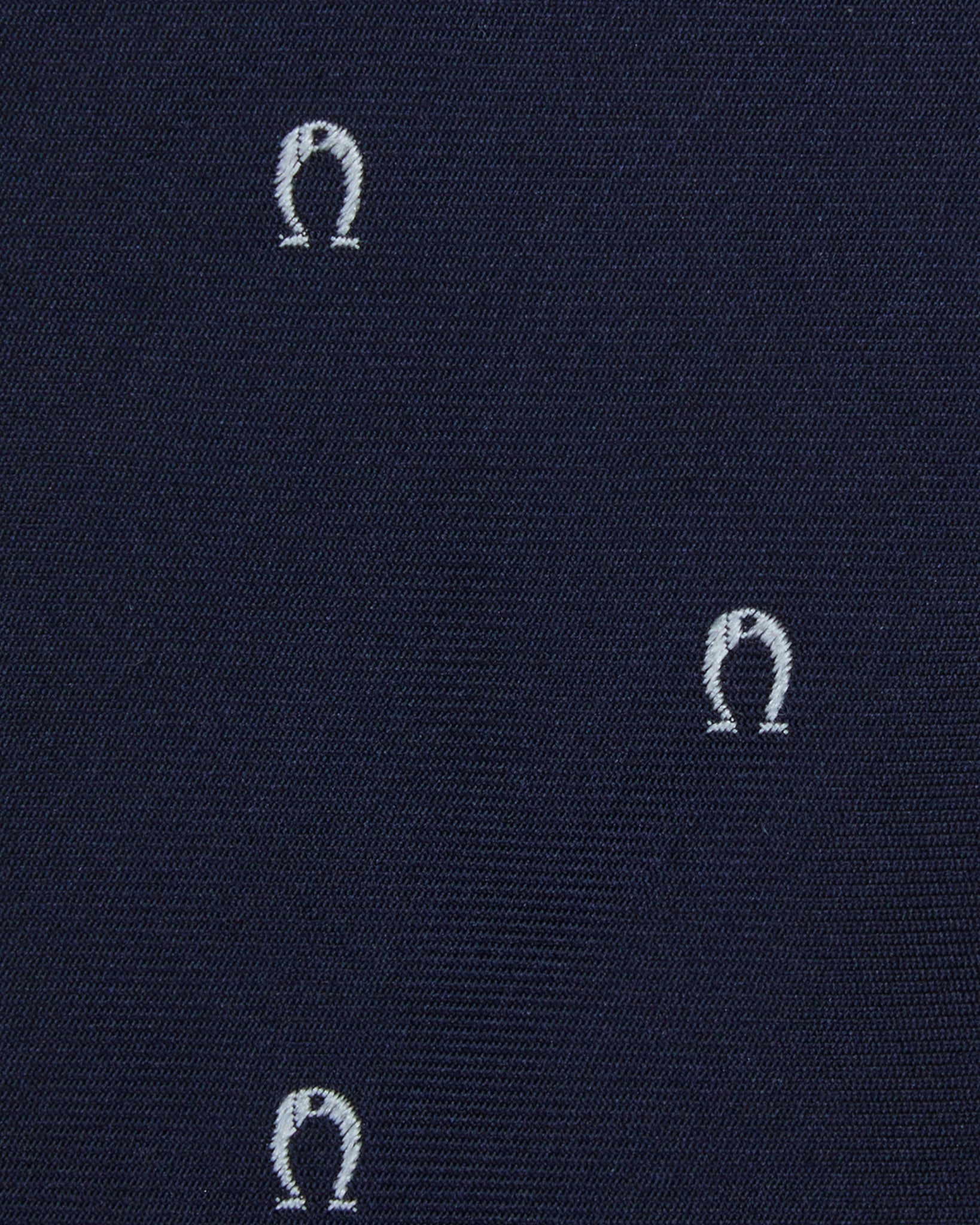 Silk Woven Tie in Navy/Bone Horseshoe