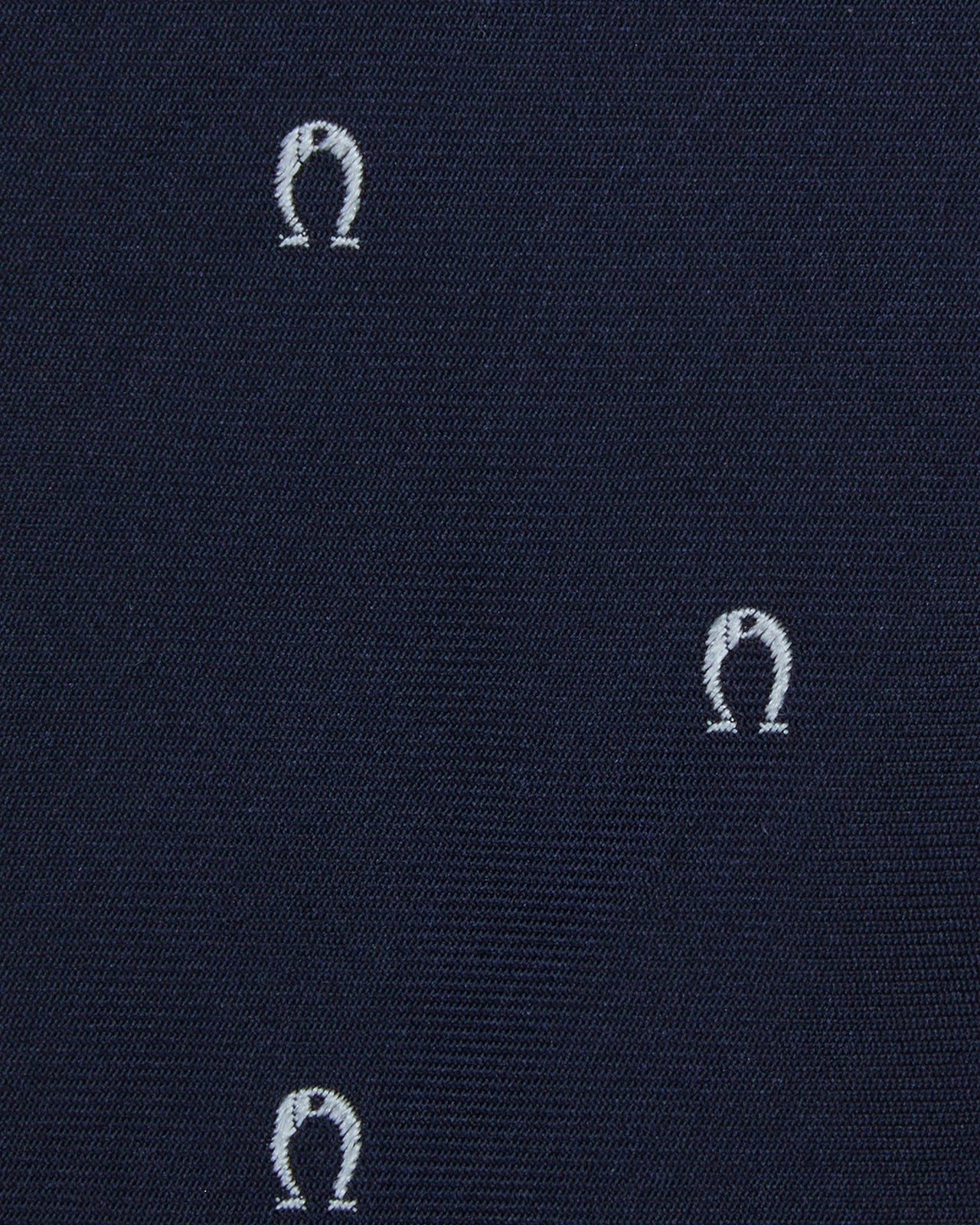 Silk Woven Tie in Navy/Bone Horseshoe