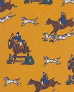 Load image into Gallery viewer, Silk Print Tie in Gold Fox Hunt
