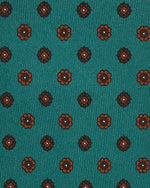 Load image into Gallery viewer, Silk Print Tie in Sage/Umber/Brown Flower
