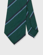 Load image into Gallery viewer, Silk Woven Tie in Lovat/Sky/Navy Stripe
