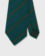 Load image into Gallery viewer, Silk Woven Tie in Lovat/Royal/Red Stripe
