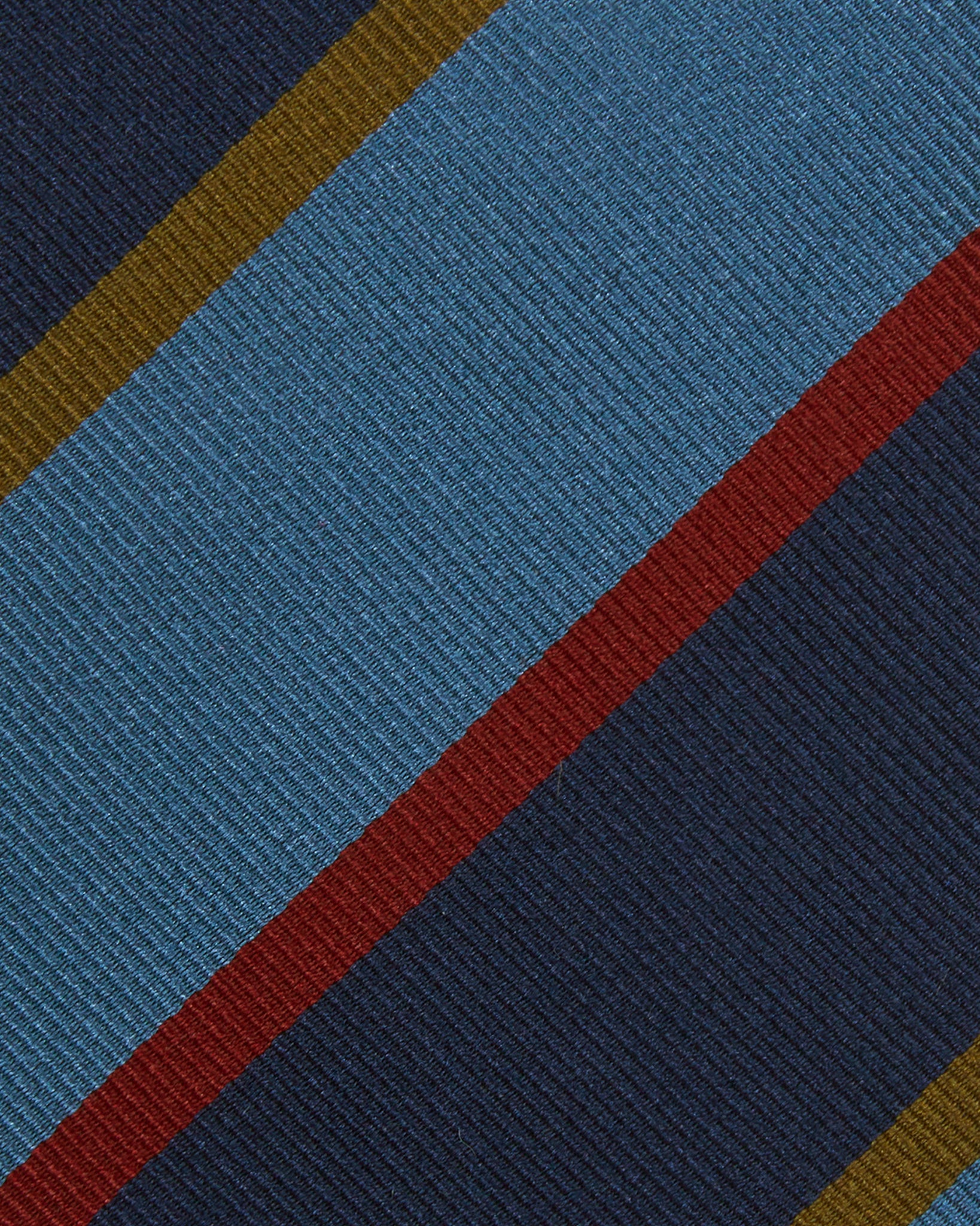 Silk Woven Tie in Navy/Sky/Gold/Red Stripe