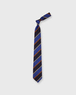 Load image into Gallery viewer, Silk Woven Tie in Navy/Stone/Royal/Orange Stripe
