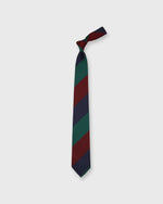 Load image into Gallery viewer, Silk Woven Tie in Navy/Green/Brick Stripe
