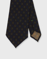 Load image into Gallery viewer, Wool Print Tie in Midnight/Olive/Blue Medallion
