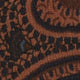 Wool Print Tie in Brown/Navy Large Paisley