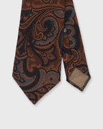 Load image into Gallery viewer, Wool Print Tie in Brown/Navy Large Paisley
