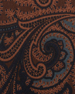 Load image into Gallery viewer, Wool Print Tie in Brown/Navy Large Paisley
