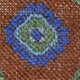 Wool/Silk Pocket Square in Brown/Blue/Green Medallion