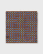 Load image into Gallery viewer, Wool/Silk Pocket Square in Brown/Blue/Green Medallion
