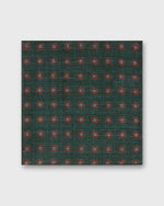 Load image into Gallery viewer, Wool/Silk Pocket Square in Green/Orange/Sky Foulard
