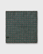 Load image into Gallery viewer, Wool/Silk Pocket Square in Green/Orange/Sky Foulard
