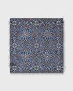 Load image into Gallery viewer, Wool/Silk Pocket Square in Lovat/Blue/Dusty Rose Mosaic
