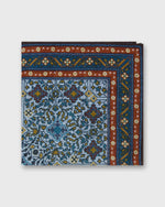 Load image into Gallery viewer, Wool/Silk Pocket Square in Sky/Ginger/Aegean Mosaic
