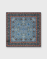 Load image into Gallery viewer, Wool/Silk Pocket Square in Sky/Ginger/Aegean Mosaic
