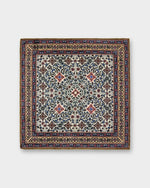 Load image into Gallery viewer, Wool/Silk Pocket Square in Bone/Blue/Butter Mosaic
